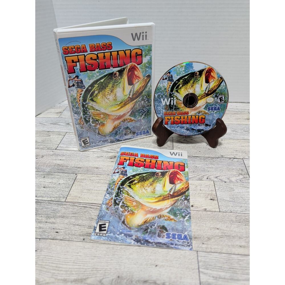 Sega Bass Fishing (Nintendo Wii, 2008) Complete CIB Tested Video Game
